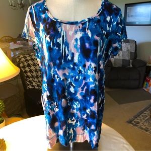 Simply Vera, Vera Wang, Women’s Pink and Blue Tee, Size L